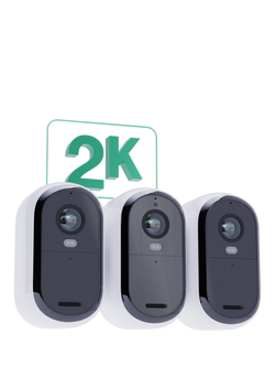 Arlo Essential 2 Outdoor Wireless Smart Security System with Three 2K Cameras & Solar Panels, White - view 2, White