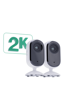 Arlo Essential 2 Indoor Wireless Smart Security System with Two 2K Cameras, White and Black - view 2, White And Black