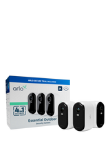 Arlo Essential 2 Outdoor Wireless Smart Security System with Three 2K Cameras, White