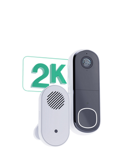 Arlo Essential 2 2K Smart Video Doorbell, Wire-free, & Chime 2, White and Black - view 2, White And Black