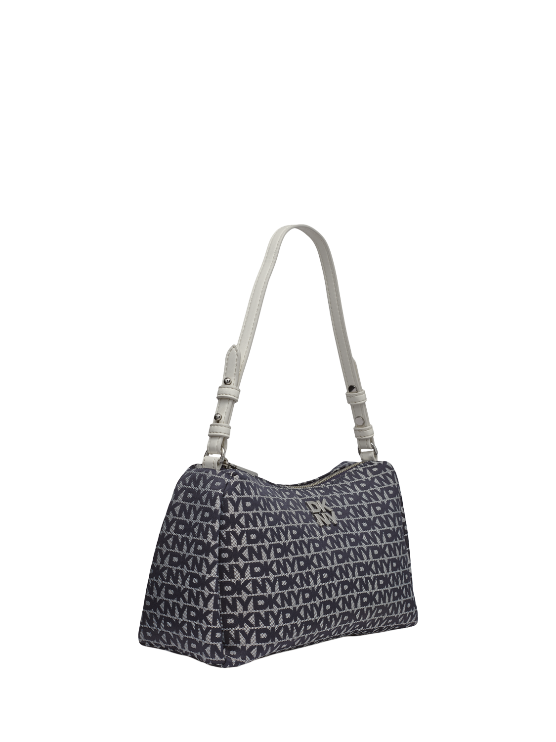 Product image 2 of 5, which shows DKNY Remy Logo Jacquard Shoulder Bag, Navy/Grey/Multi