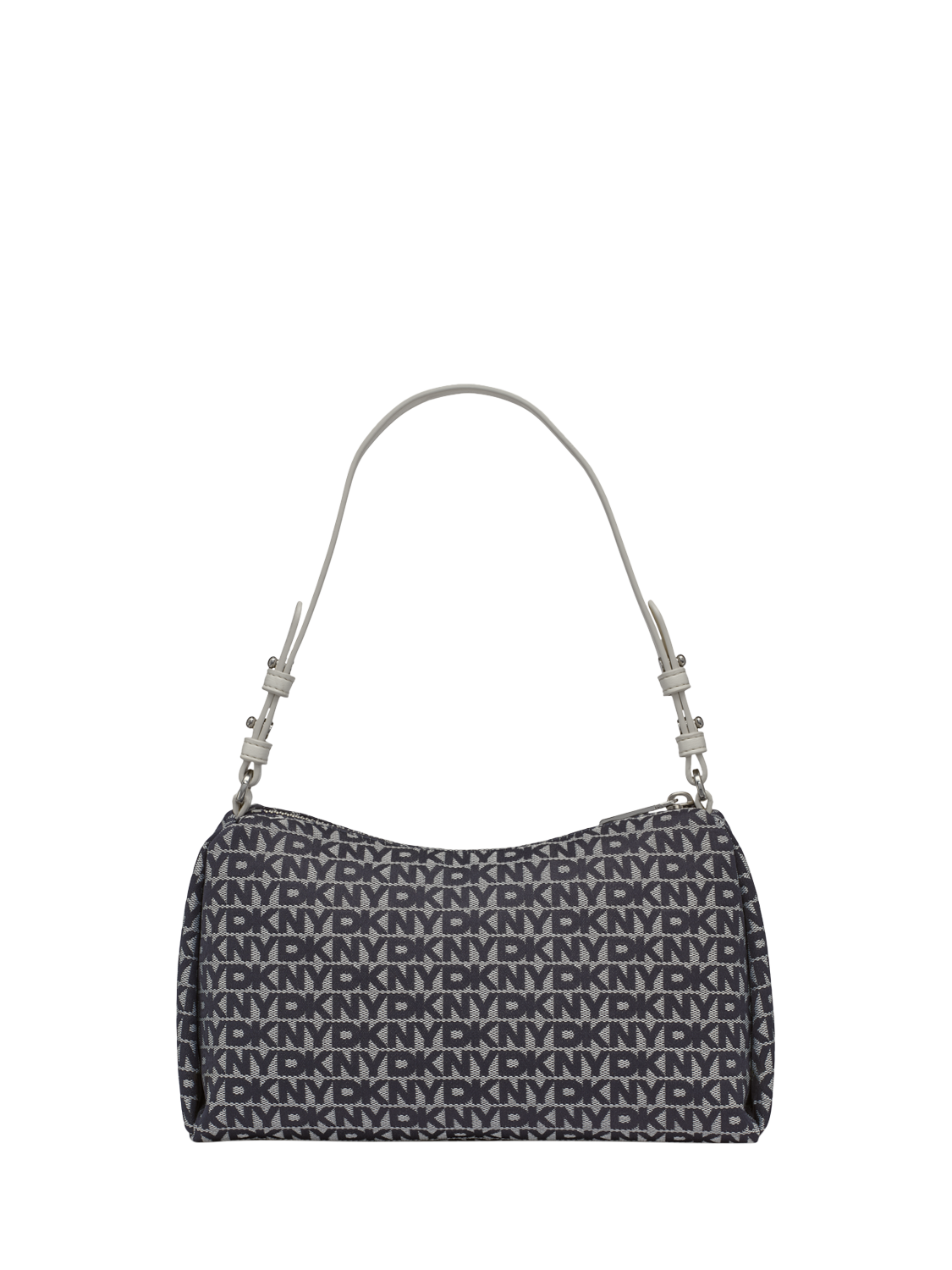 Product image 4 of 5, which shows DKNY Remy Logo Jacquard Shoulder Bag, Navy/Grey/Multi