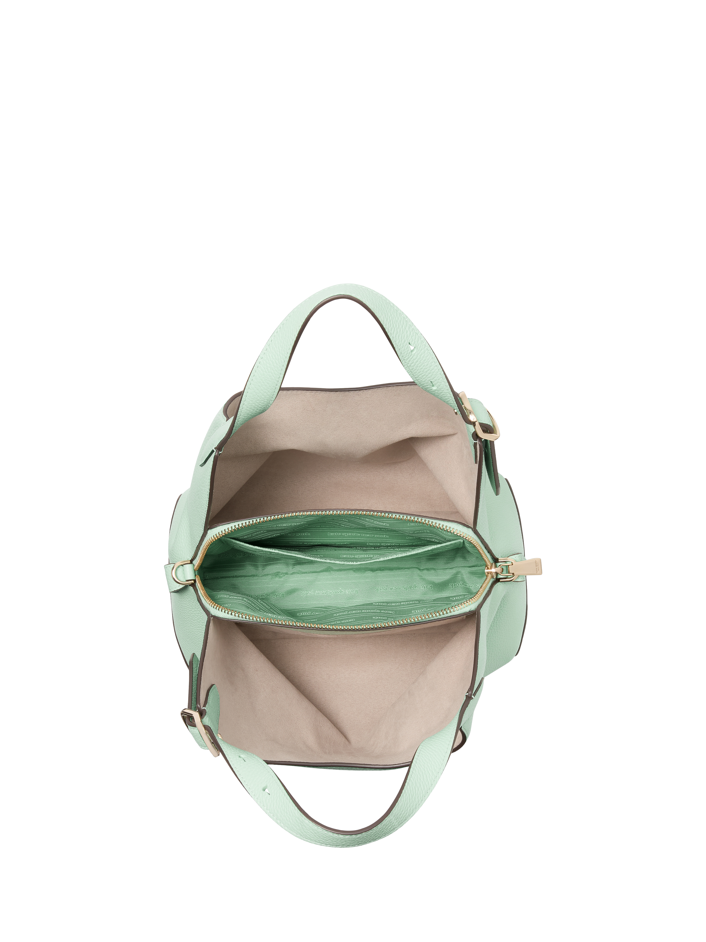 Product image 3 of 4, which shows kate spade new york Deco Leather Mini Crossbody Tote Bag, Green