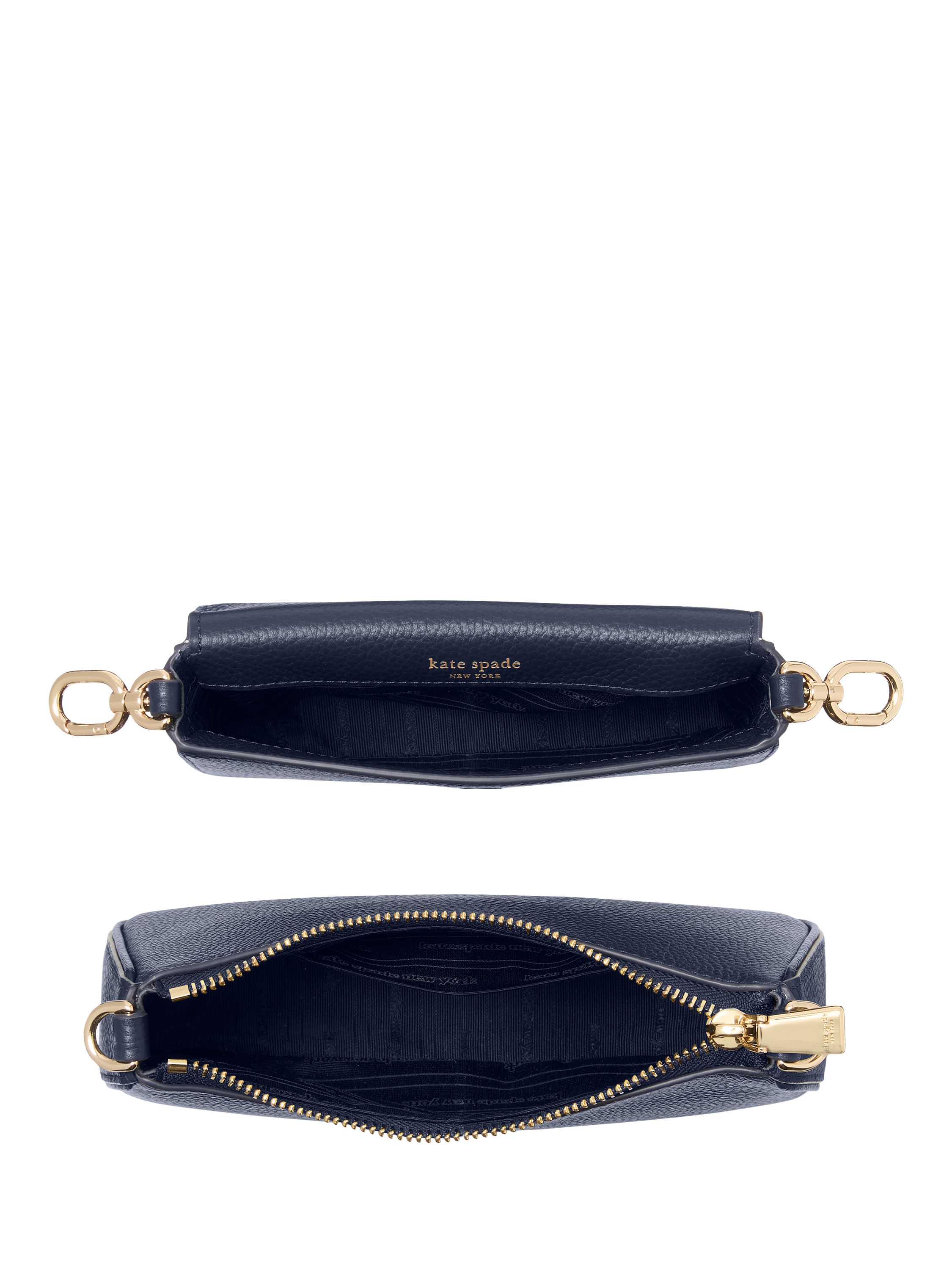 Product image 4 of 5, which shows kate spade new york Leather Double Up Webbed Strap Cross Body Bag, Parisian Navy