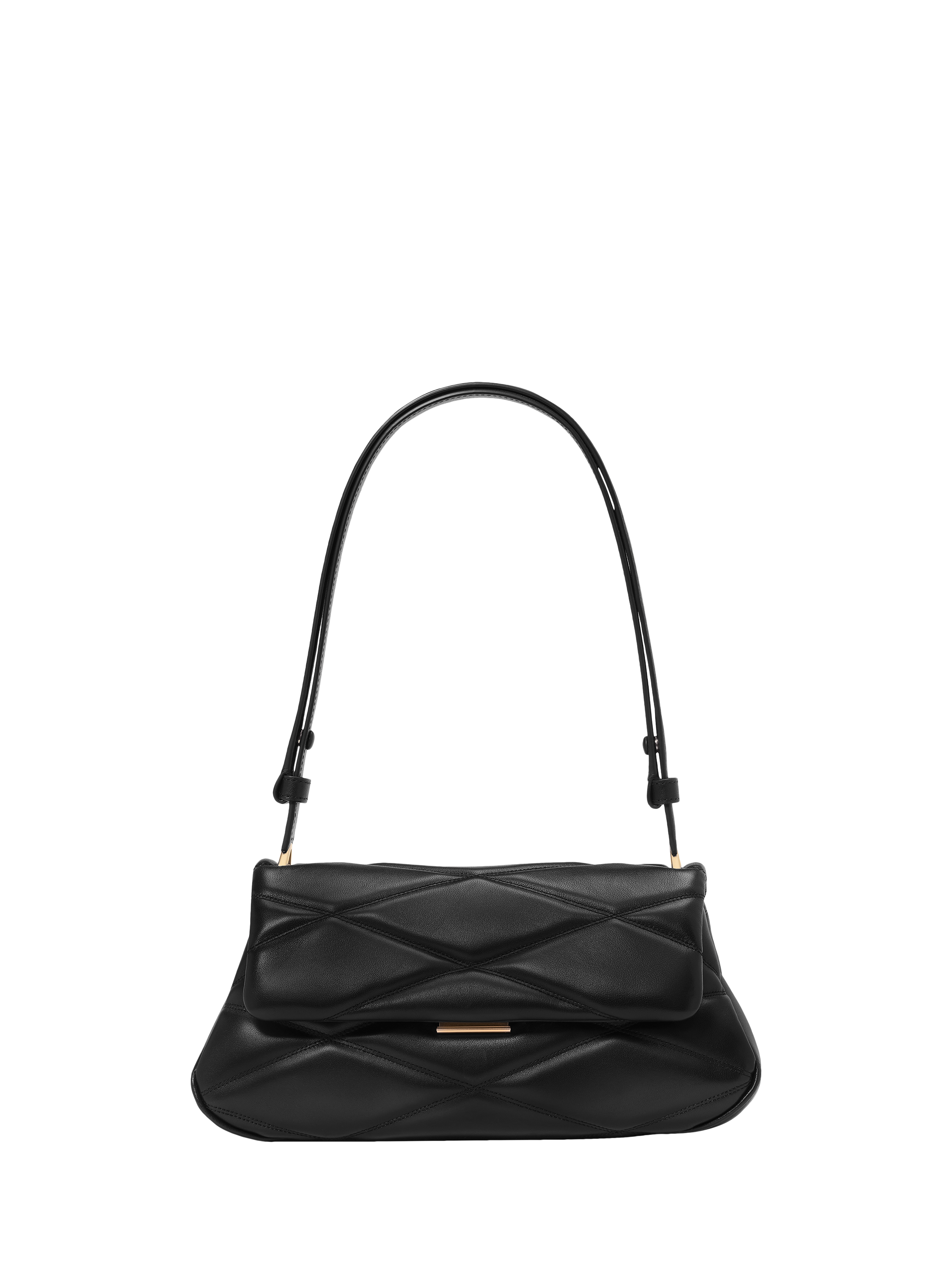 Product image 1 of 5, which shows kate spade new york Grace Leather Quilted Shoulder Bag, Black