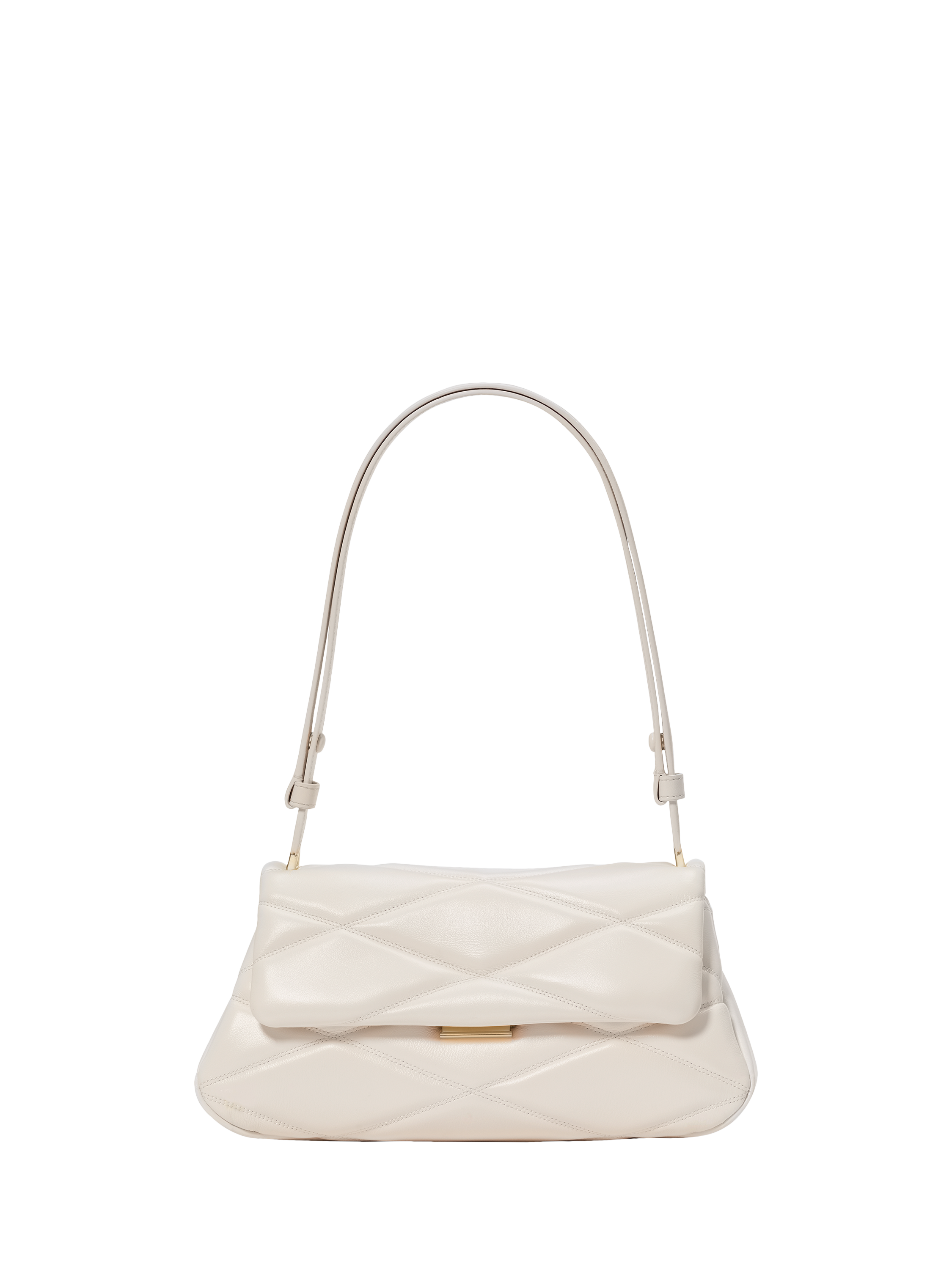 Product image 1 of 5, which shows kate spade new york Grace Leather Quilted Shoulder Bag, Cream