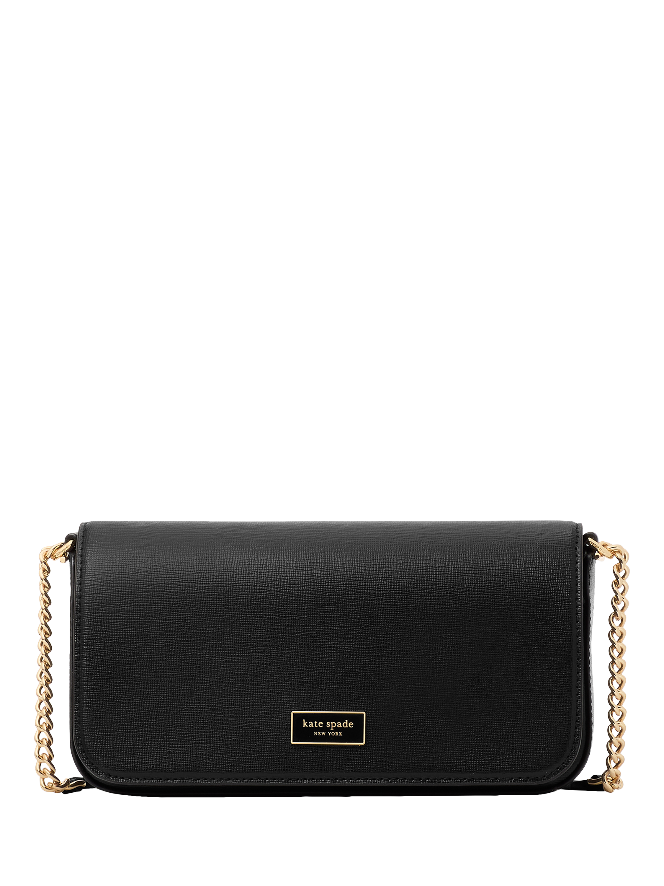 Product image 1 of 4, which shows kate spade new york Serena Leather Chain Cross Body Wallet, Black