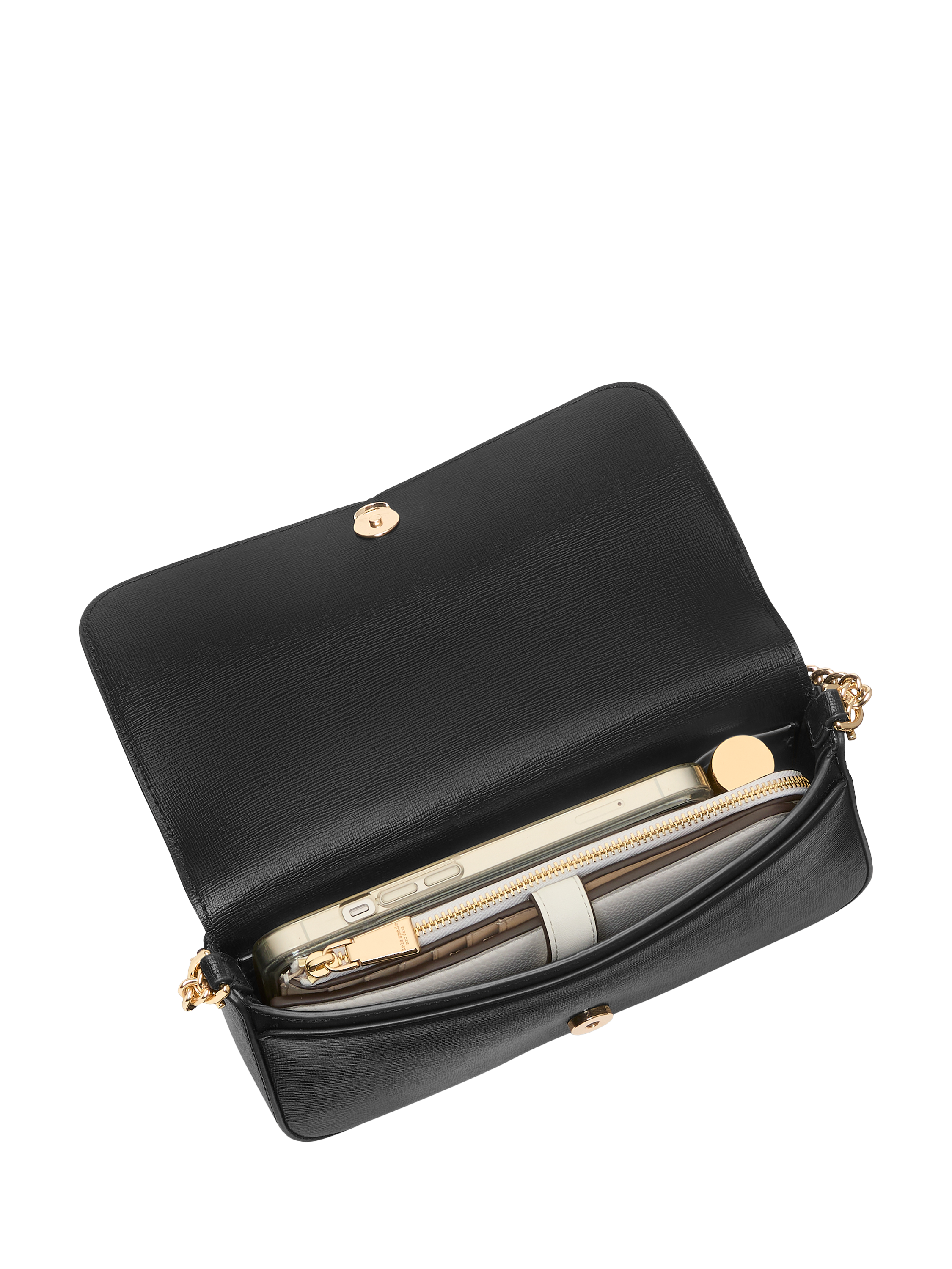 Product image 3 of 4, which shows kate spade new york Serena Leather Chain Cross Body Wallet, Black