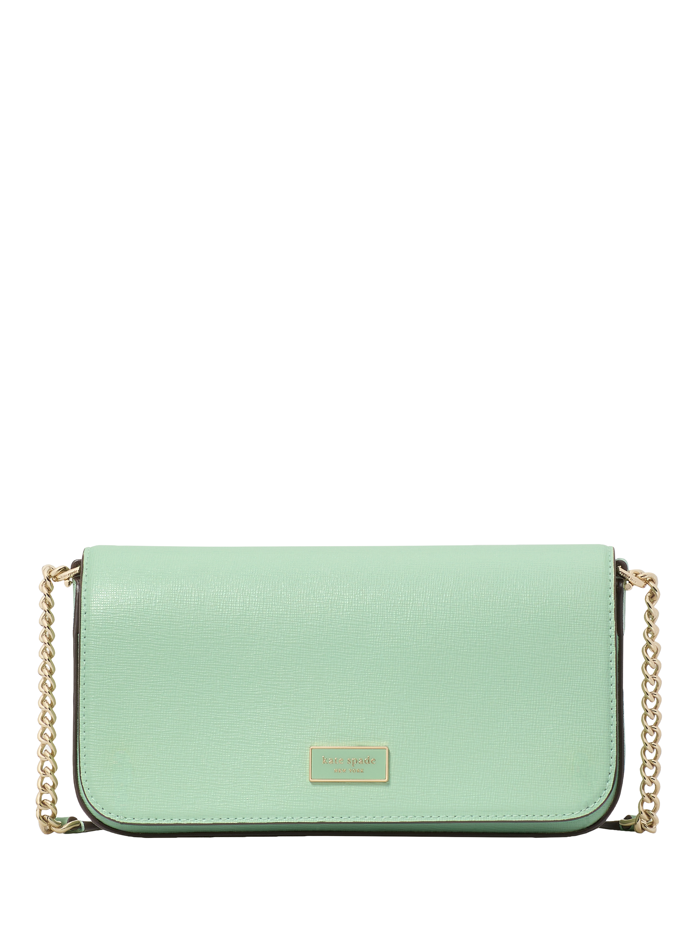 Product image 1 of 5, which shows kate spade new york Serena Leather Chain Cross Body Wallet, Green