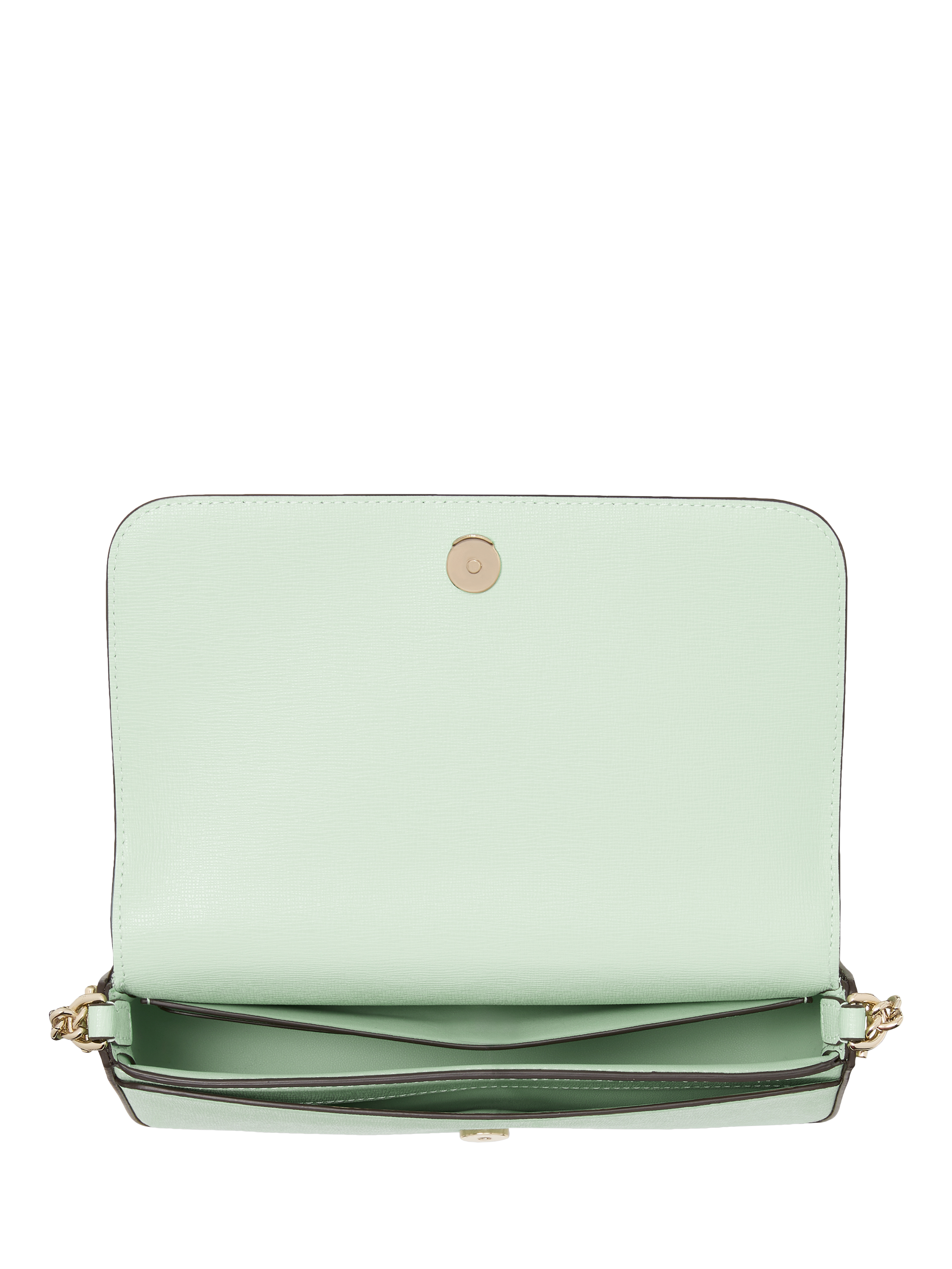 Product image 4 of 5, which shows kate spade new york Serena Leather Chain Cross Body Wallet, Green