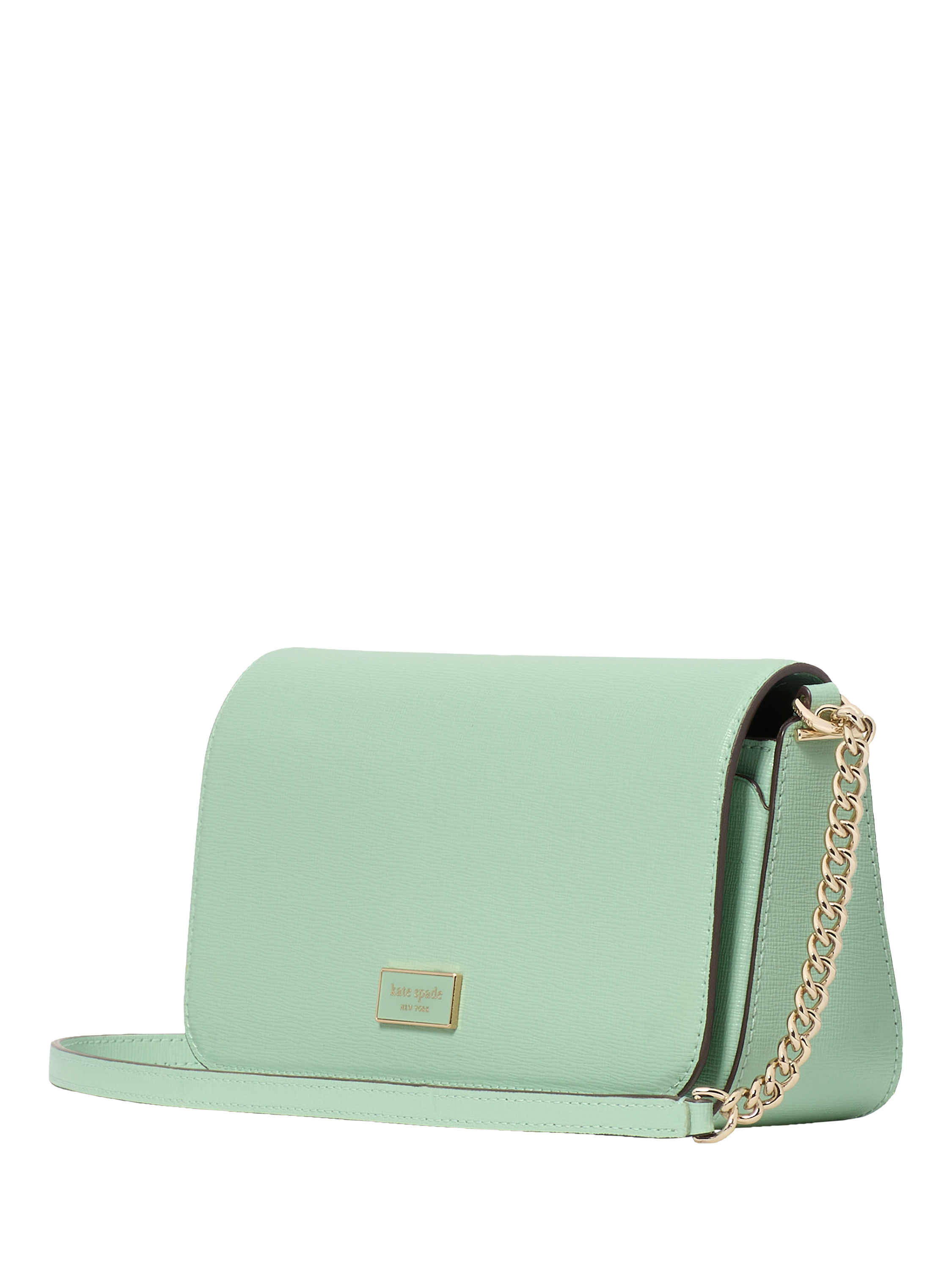 Product image 5 of 5, which shows kate spade new york Serena Leather Chain Cross Body Wallet, Green