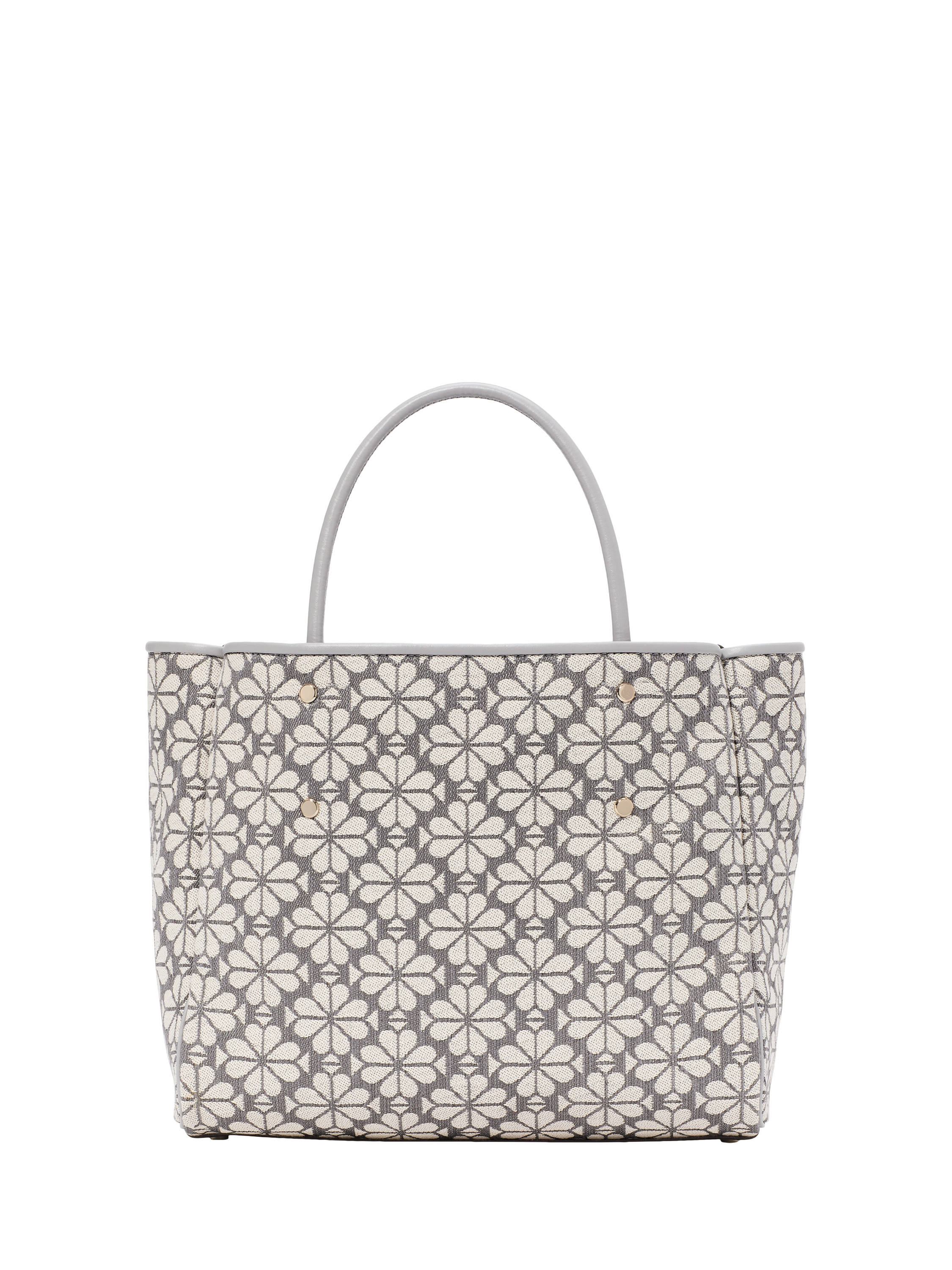 Product image 1 of 4, which shows kate spade new york Nouveau Spade Flower Jacquard Tote Bag, Grey/Multi