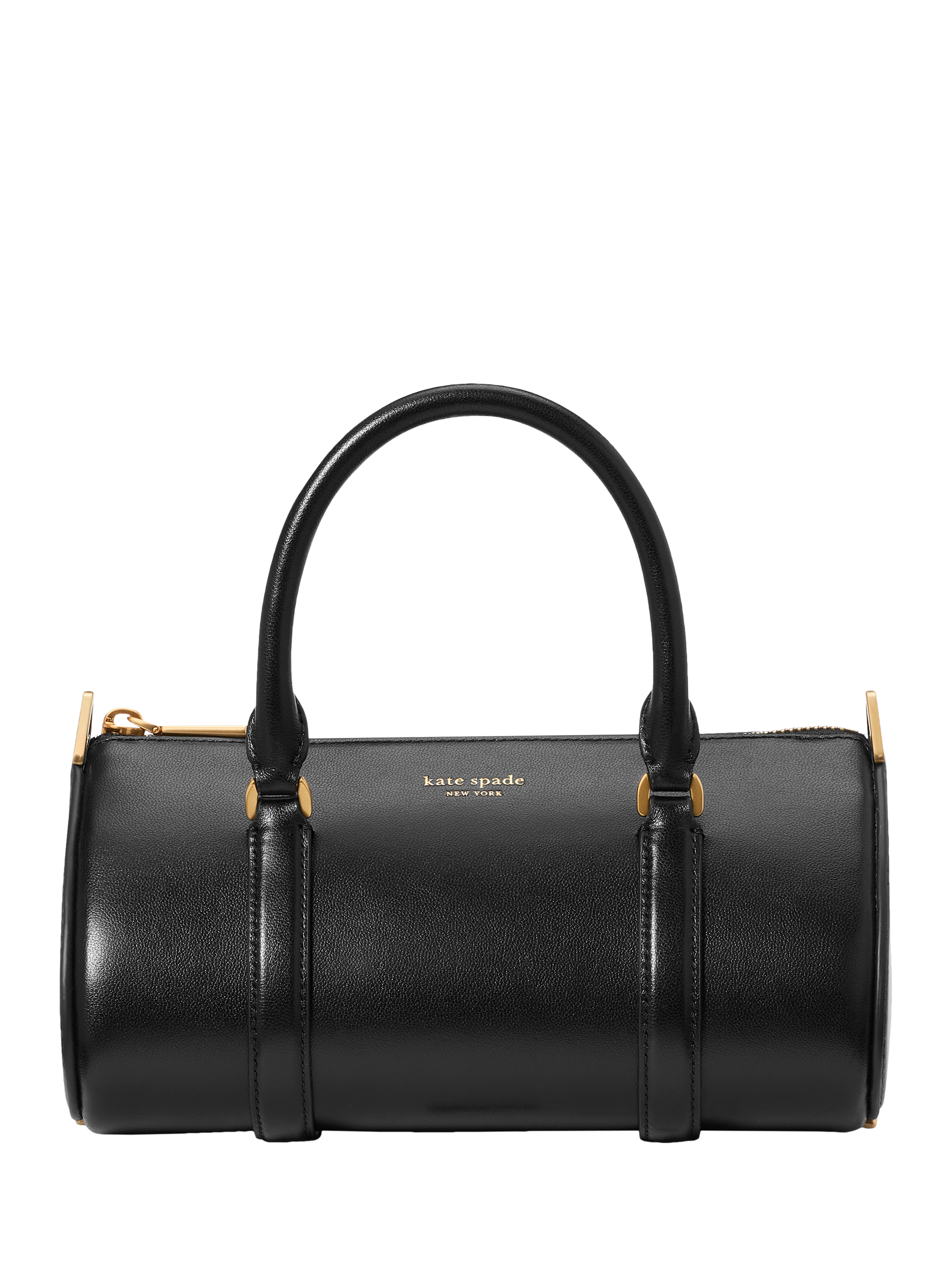 kate spade new york Spade Leather Icon Small Barrel Bag, Black