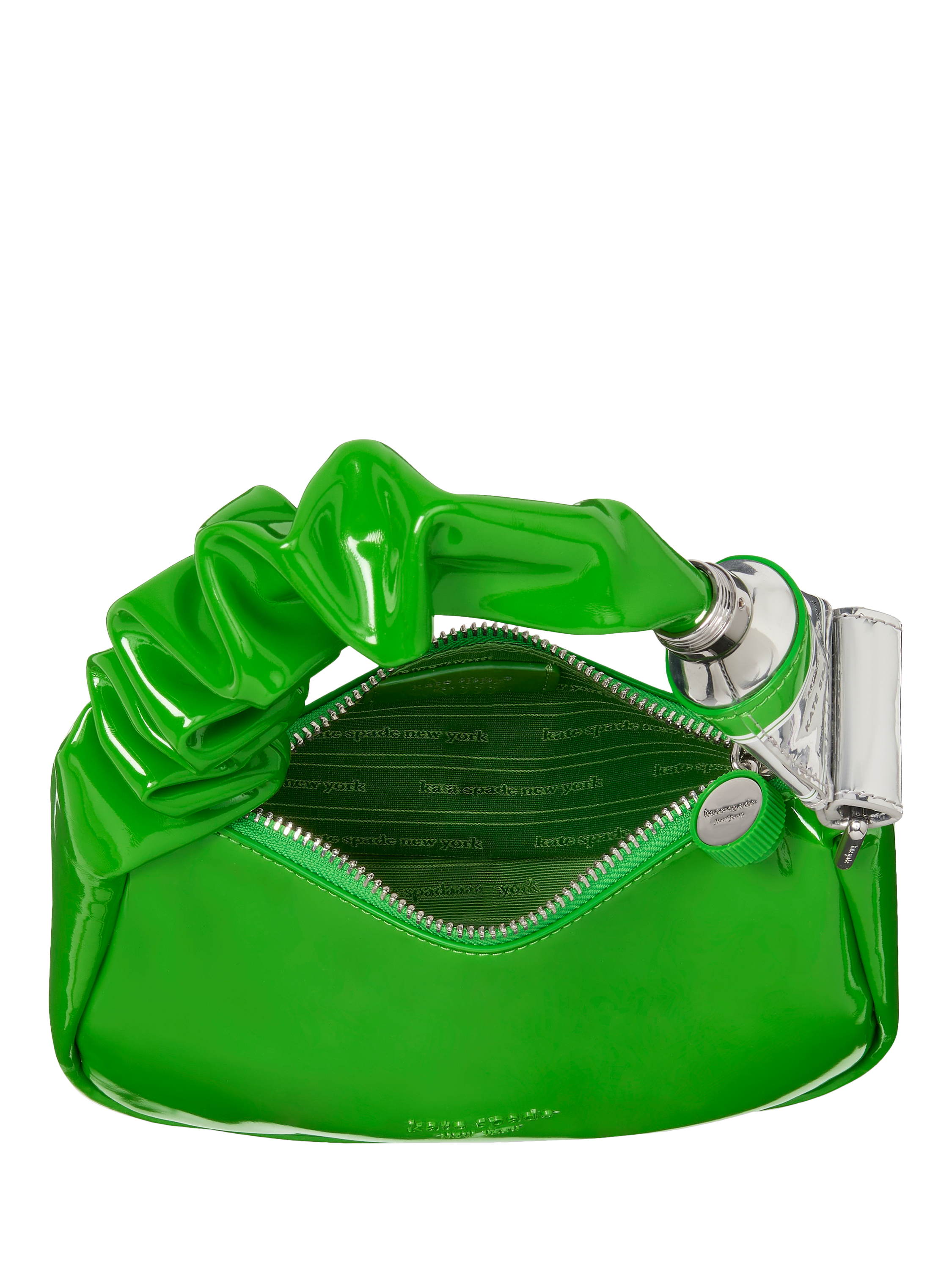 Product image 3 of 5, which shows kate spade new york Squeeze Patent Grab Bag, Green