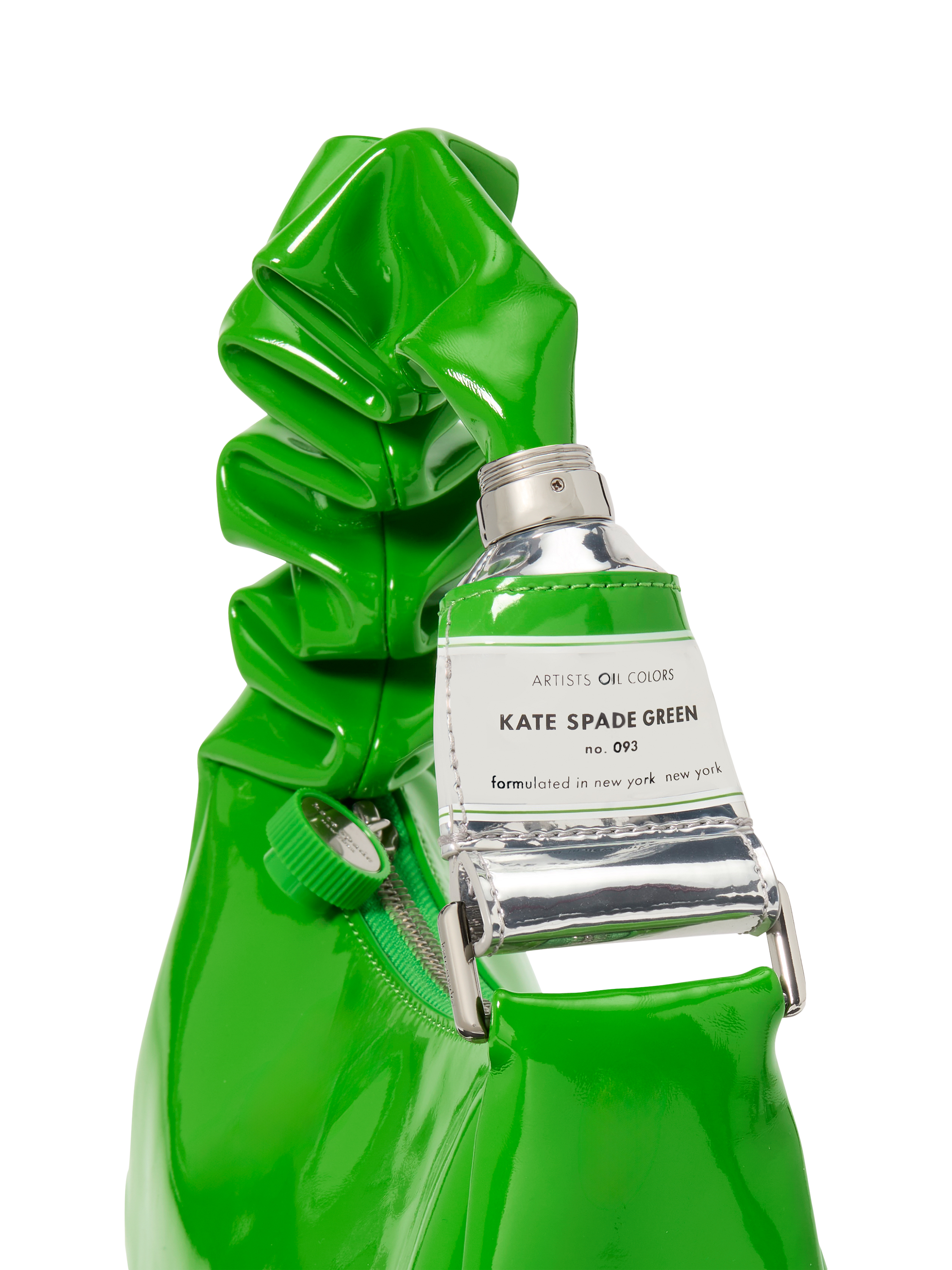 Product image 5 of 5, which shows kate spade new york Squeeze Patent Grab Bag, Green