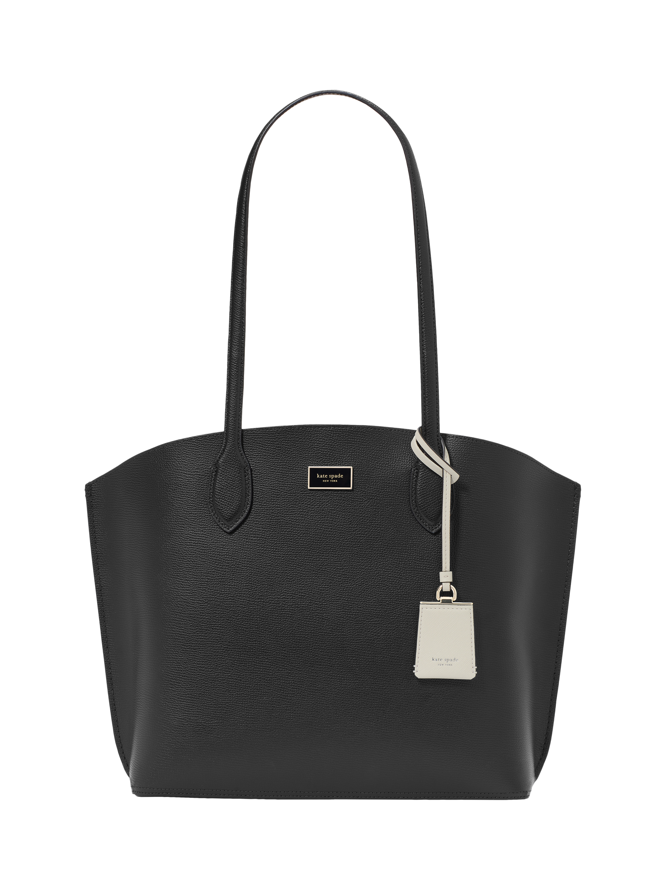 Product image 1 of 4, which shows kate spade new york Suite Leather Large Tote Bag, Black