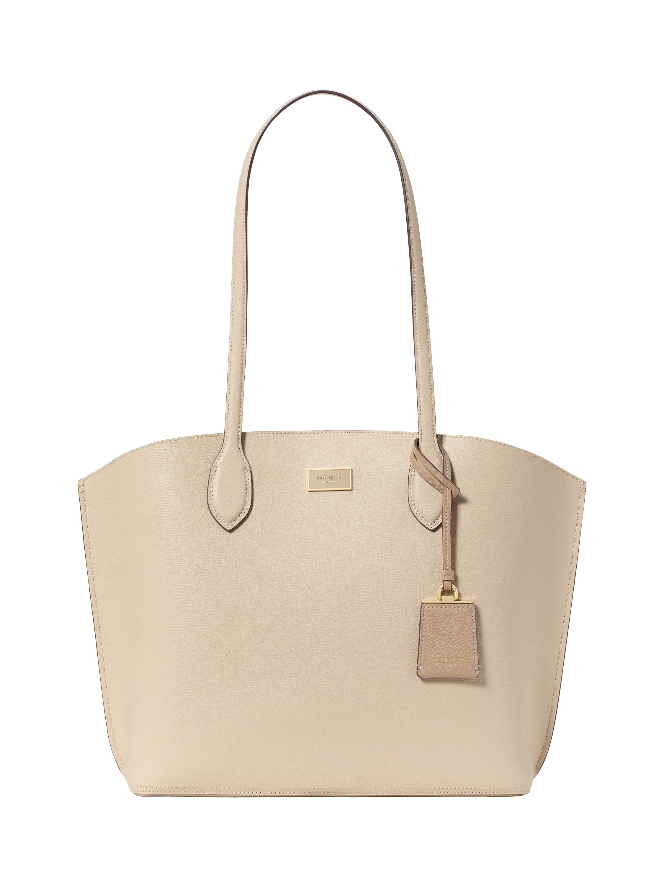 Product image 1 of 4, which shows kate spade new york Suite Leather Large Tote Bag, Cream