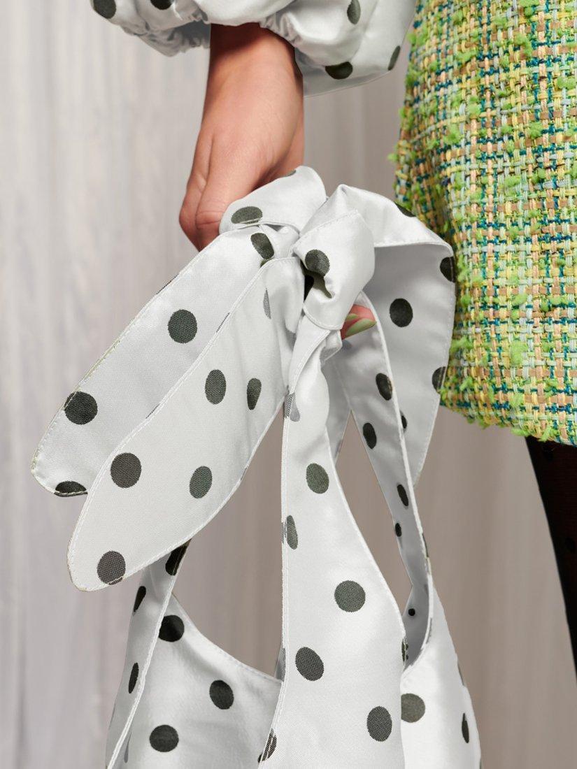 Product image 2 of 2, which shows Sister Jane Dream Raven Polka Dot Mini Bag, White/Black