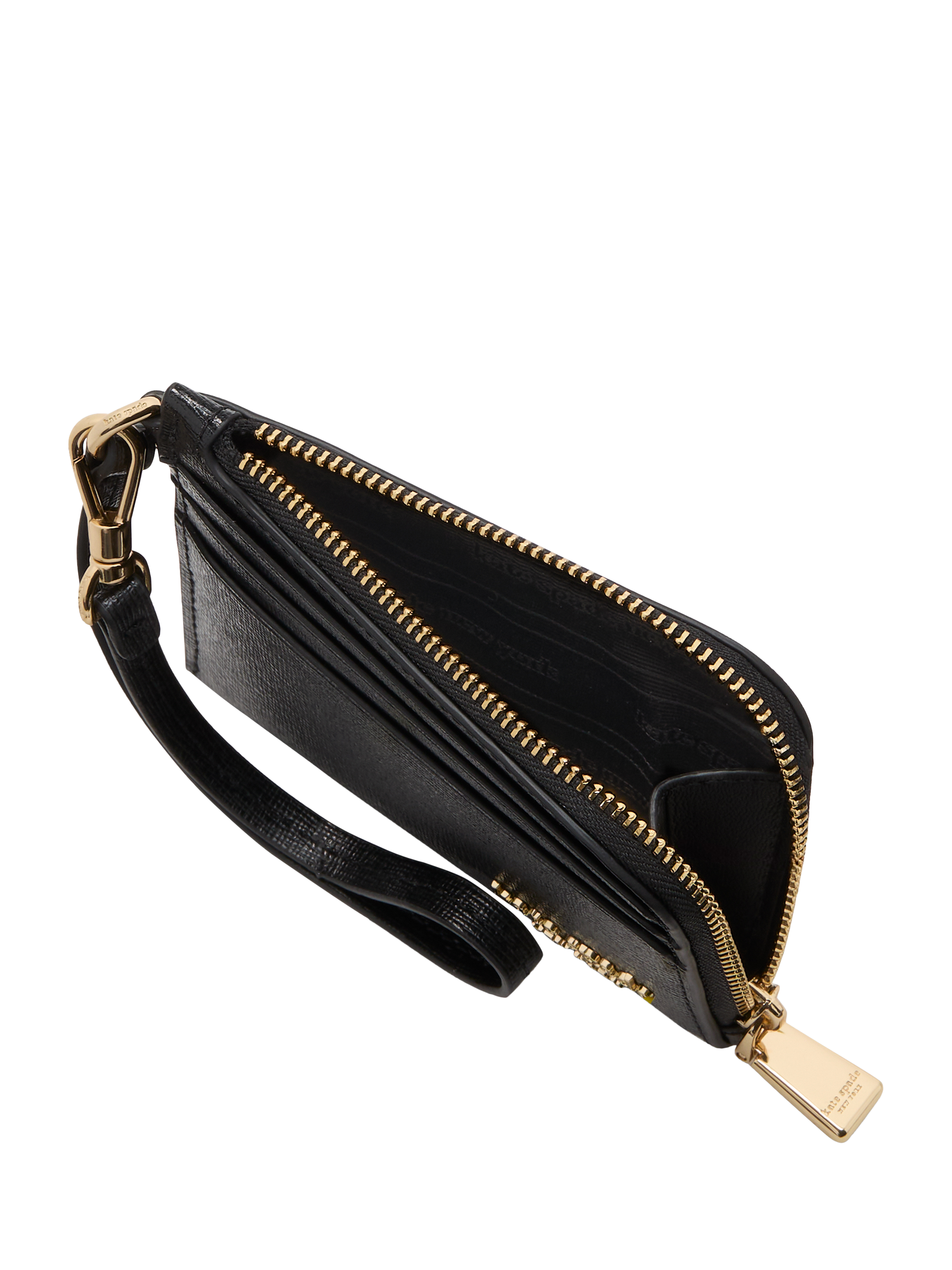 Product image 3 of 3, which shows kate spade new york Devin Leather Wristlet, Black