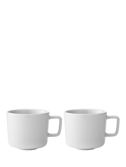 LSA International Collective Porcelain Small Mug, Set of 2, 260ml, White, White