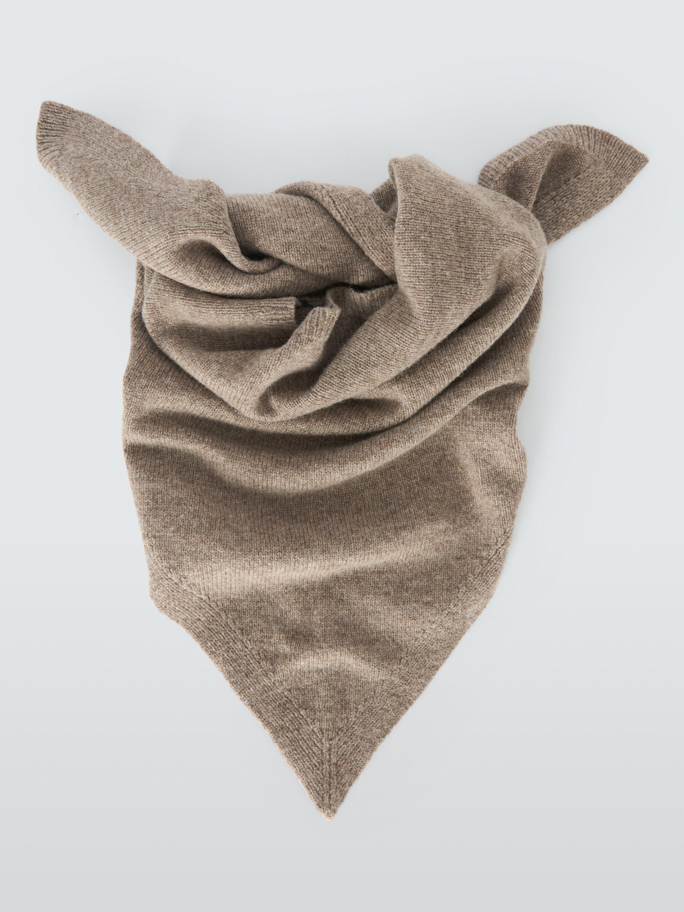 Product image 2 of 5, which shows John Lewis Wool Blend Knit Bandana Scarf, Brown