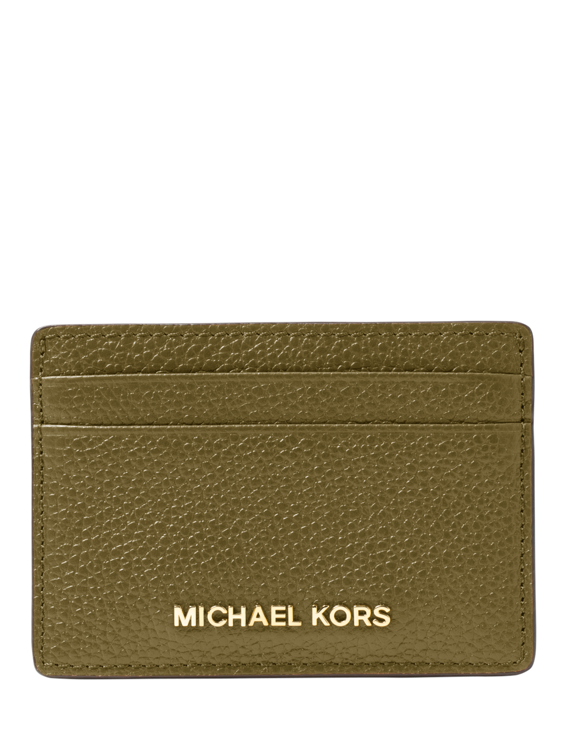 Michael Kors Leather Jet Set Card Holder, Green