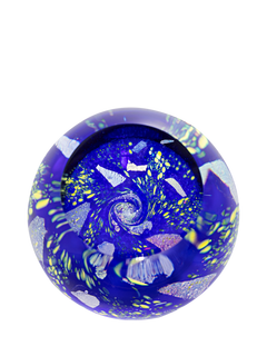 Caithness Glass Abstract Space Milky Way Paperweight, Blue