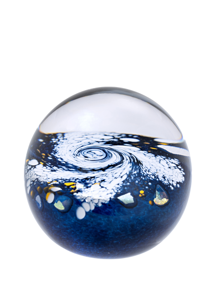 Caithness Glass Abstract Space Milky Way Paperweight, Blue, 