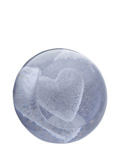 Caithness Glass Heart Paperweight, Silver
