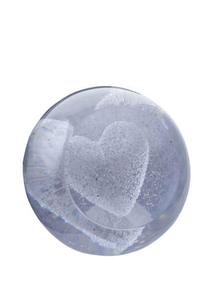 Caithness Glass Heart Paperweight, Silver, Silver