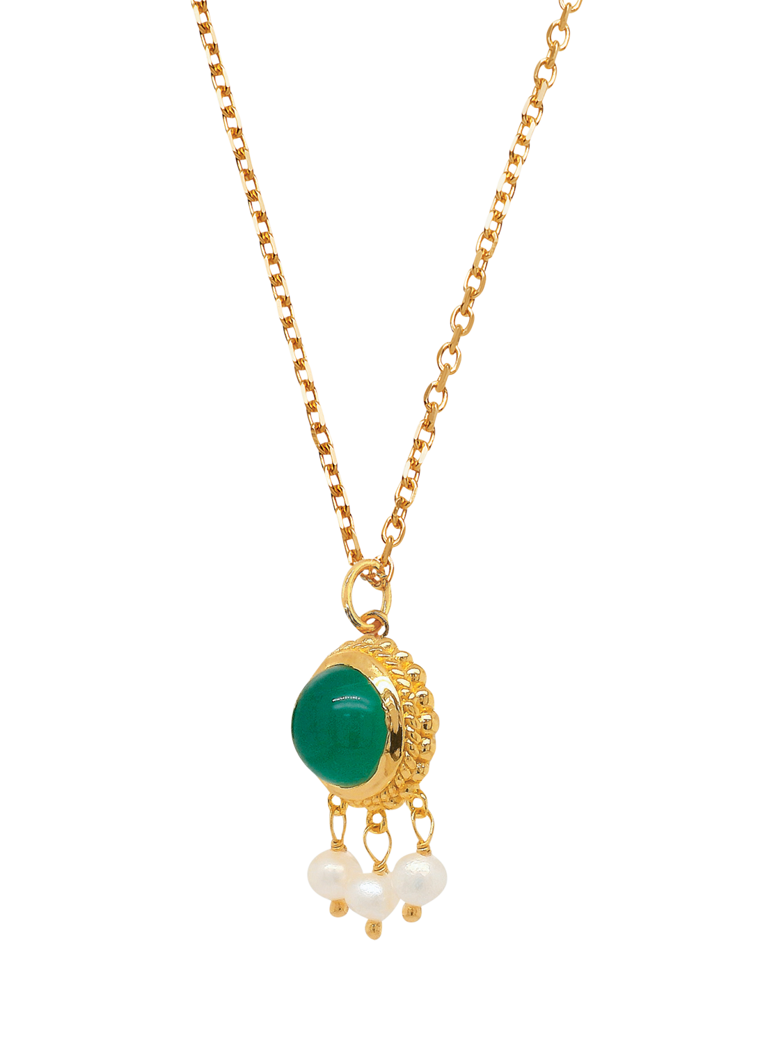 Product image 1 of 5, which shows Sarah Alexander Gemstone Pearl Drop Necklace, Gold/Multi
