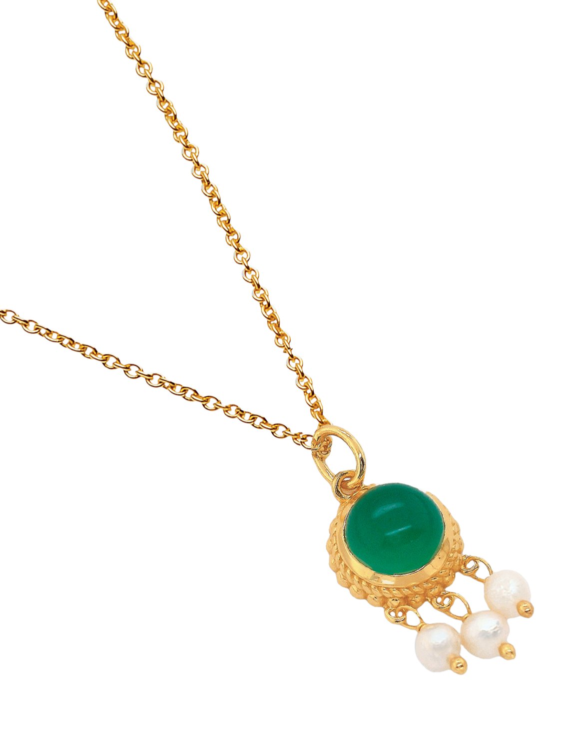Product image 3 of 5, which shows Sarah Alexander Gemstone Pearl Drop Necklace, Gold/Multi
