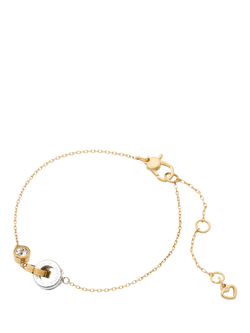 kate spade new york Cubic Zirconia Interlink Chain Bracelet, Clear/Two Tone, Clear/Two Tone