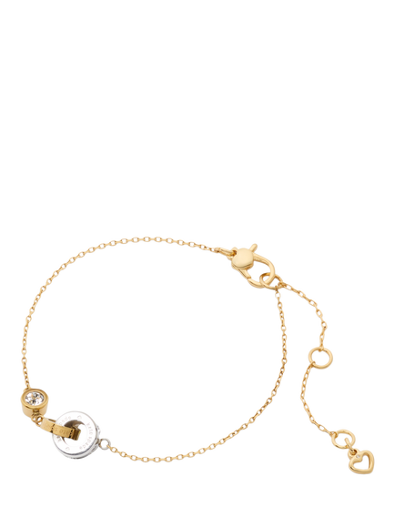 kate spade new york Cubic Zirconia Interlink Chain Bracelet, Clear/Two Tone, Clear/Two Tone