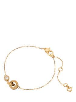 kate spade new york Cubic Zirconia Interlink Chain Bracelet, Clear/Two Tone, Clear/Two Tone