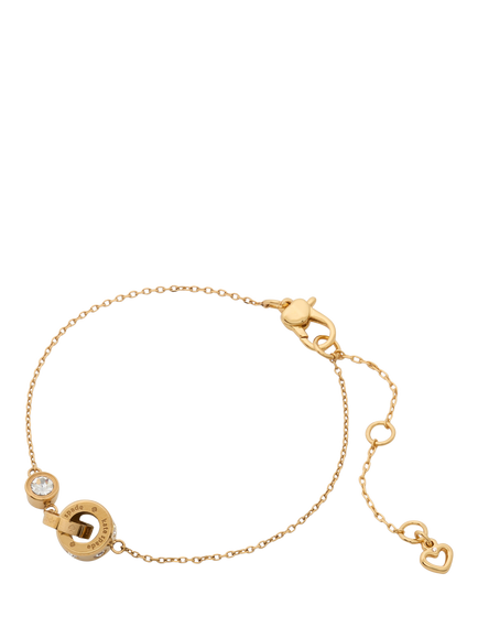 kate spade new york Cubic Zirconia Interlink Chain Bracelet, Clear/Two Tone, Clear/Two Tone