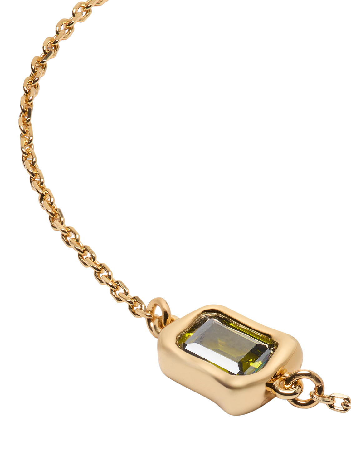 Product image 2 of 3, which shows kate spade new york Cubic Zirconia Sculptural Solitaire Bracelet, Green/Gold
