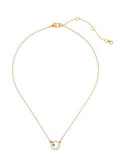 kate spade new york Cubic Zirconia Interlink Pendant Necklace, Clear/Two Tone - view 2, Clear/Two Tone