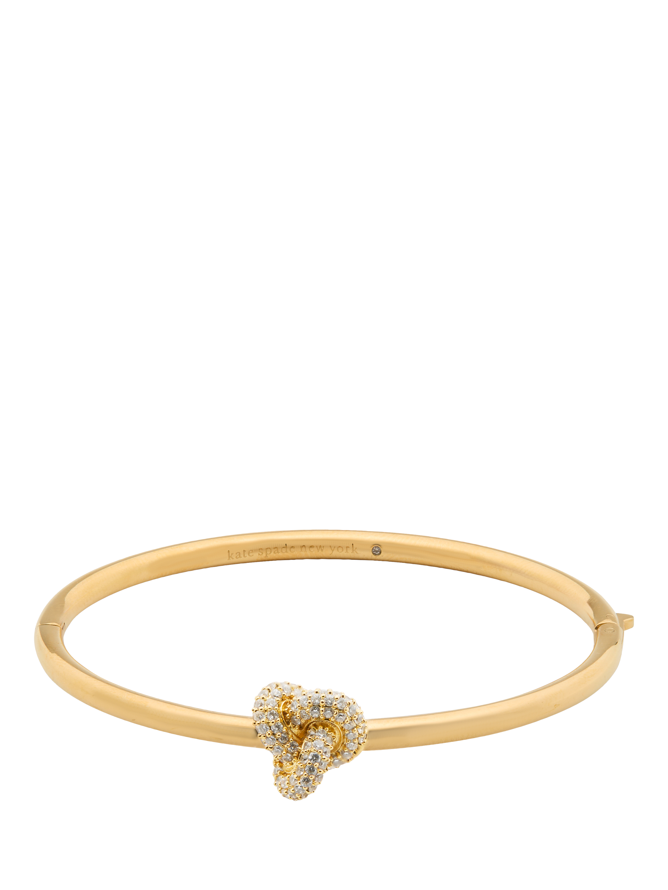 Product image 1 of 3, which shows kate spade new york Double Knot Pave Bangle, Clear/Gold