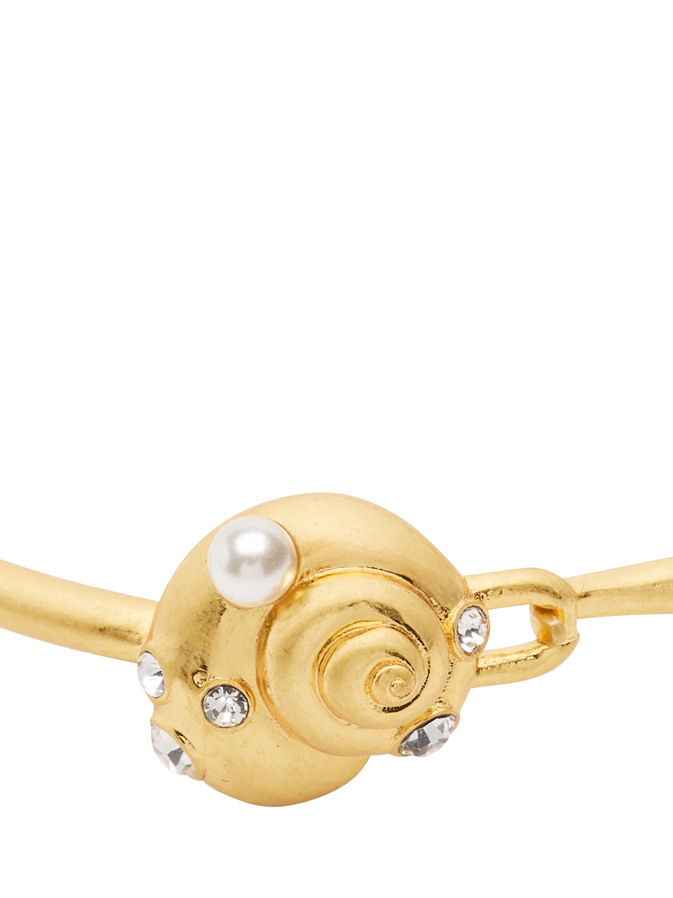 Product image 2 of 3, which shows kate spade new york Shell Cubic Zirconia Bangle, Clear/Gold