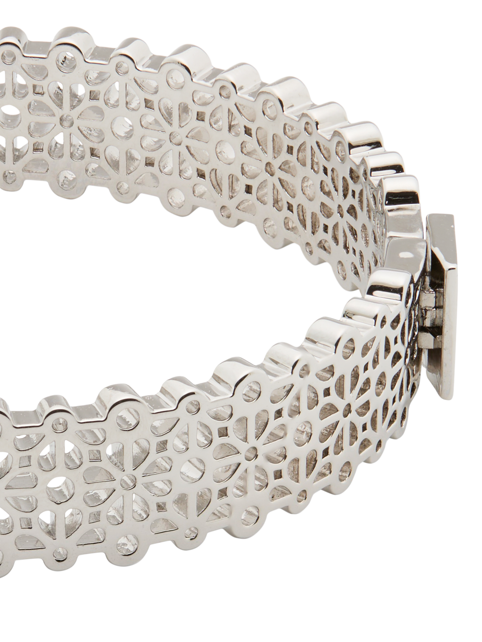 Product image 2 of 3, which shows kate spade new york Filigree Flower Thin Bangle, Silver