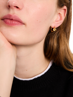 kate spade new york Cubic Zirconia Double Knot Huggies, Gold - view 2, Gold