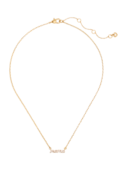 kate spade new york Mama Necklace, Gold - view 2, Clear/Gold