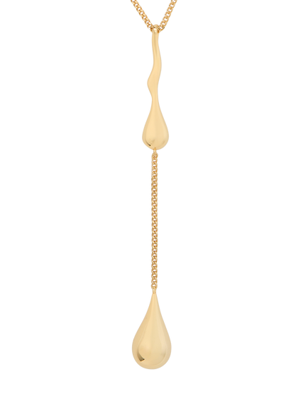 kate spade new york Cubic Zirconia Sculptural Drop Necklace, Clear/Gold - view 2, Clear/Gold