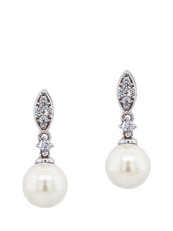 Ivory & Co. Pearl Drop & Cubic Zirconia Drop Earrings, Silver, Silver