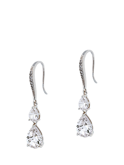 Ivory & Co. Cubic Zirconia Crystal Teardrop Earrings, Silver, Silver
