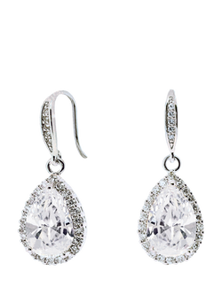 Ivory & Co. Cubic Zirconia Crystal Drop Earrings, Silver, Silver