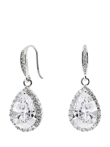 Ivory & Co. Cubic Zirconia Crystal Drop Earrings, Silver, Silver