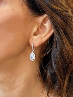 Ivory & Co. Cubic Zirconia Crystal Drop Earrings, Silver - view 2, Silver