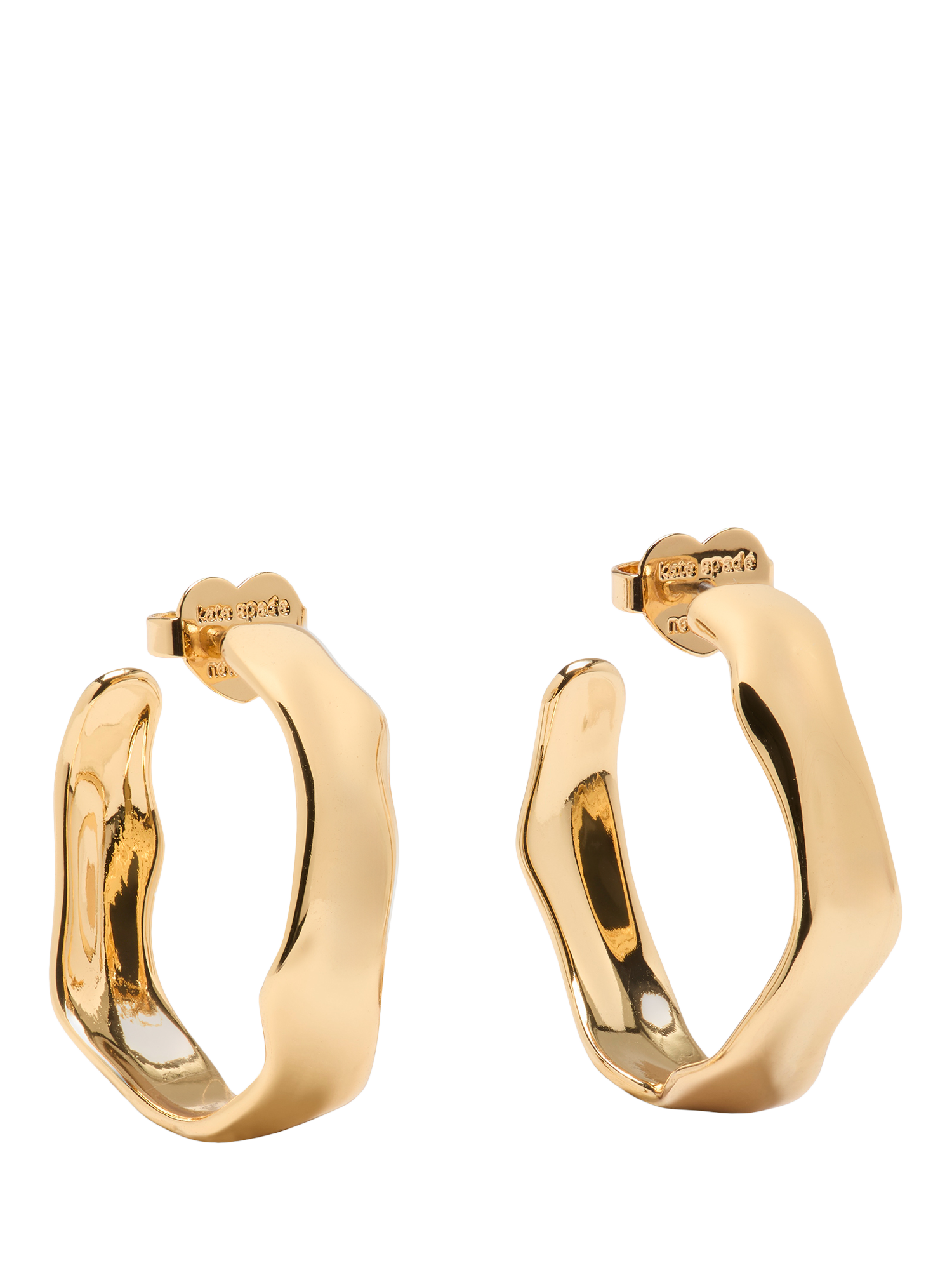 Product image 1 of 3, which shows kate spade new york Sculptural Hoop Earrings, Gold